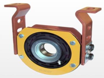 Com regulagem para ajuste de comprimento, ângulo e altura do eixo cardan com rolamento Ø interno 45 mm, com bico graxeiro e pista defletora e de vedação do retentor. <BR><a href='ver_produto?Cod=460#titulo' class='btn btn-theme'>ver</a>